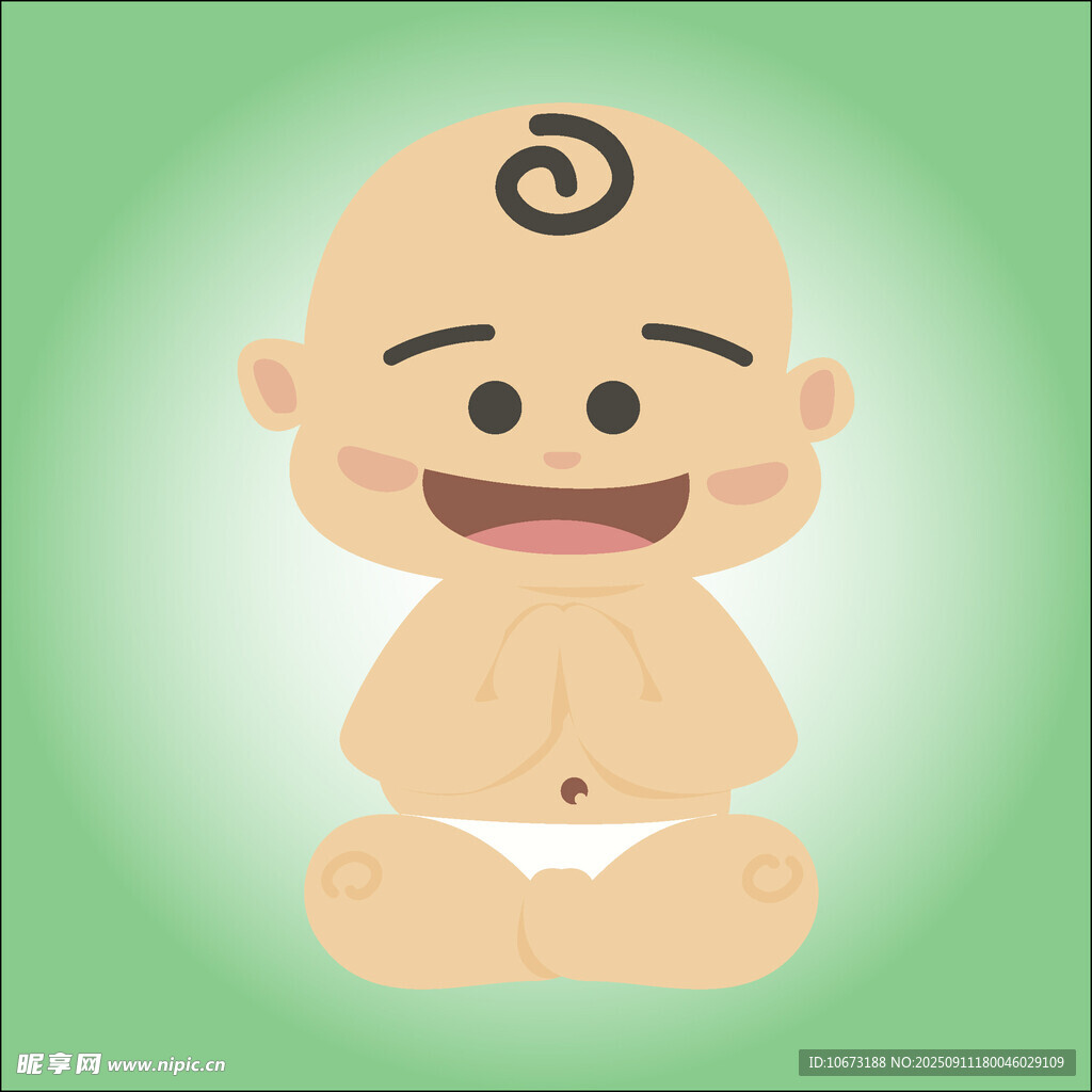 可爱婴儿开心坐着