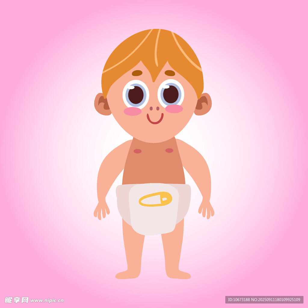 可爱光膀婴儿形象