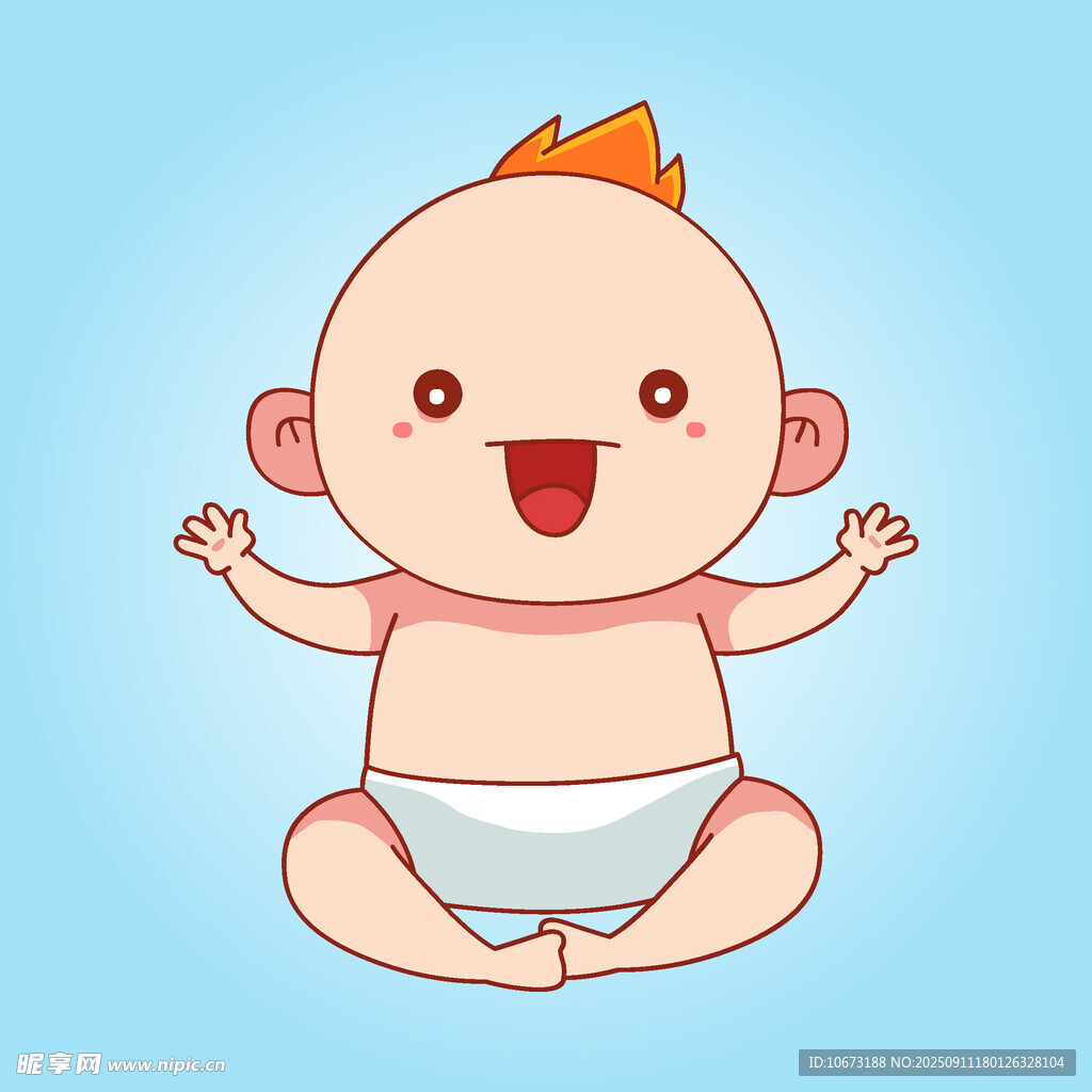可爱婴儿开心坐立