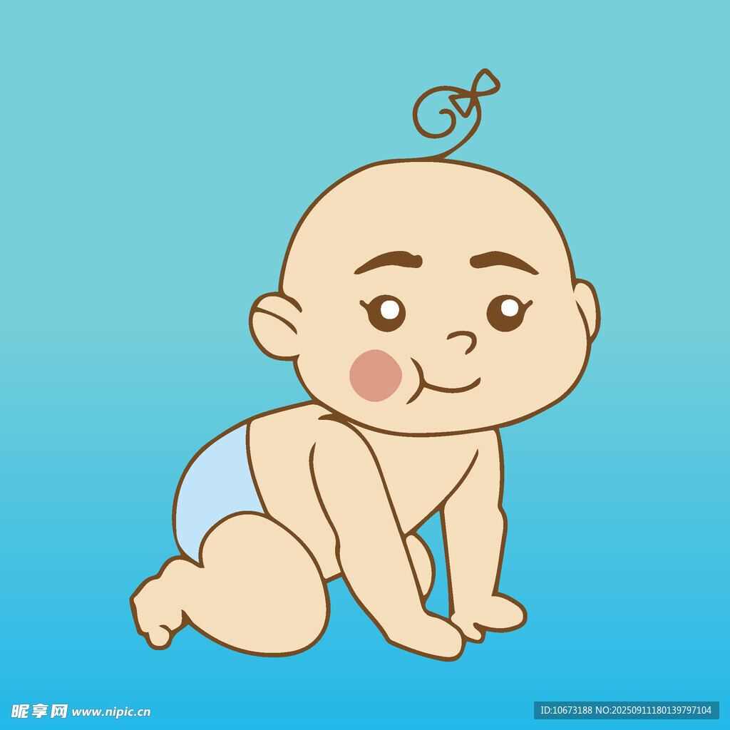 可爱爬行小婴儿