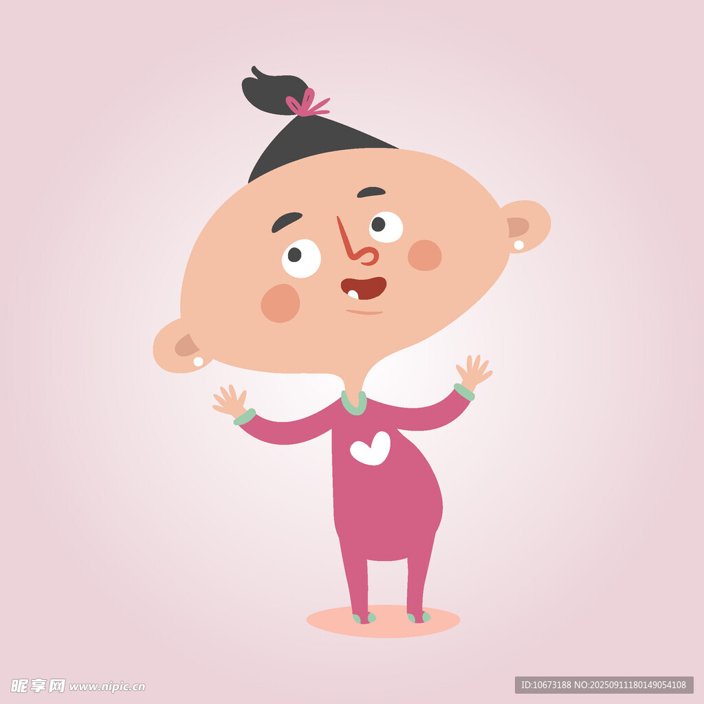 可爱卡通宝宝开心站立