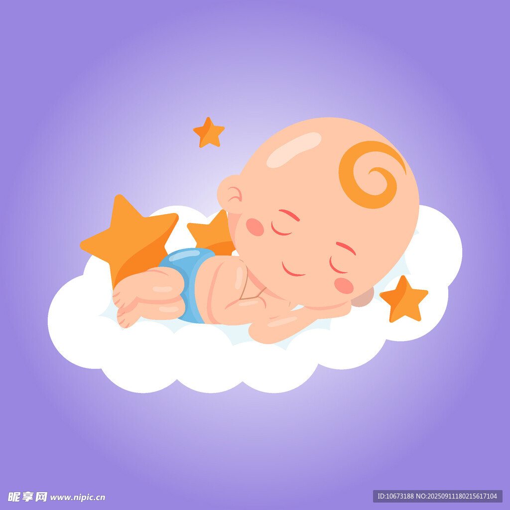 云端安睡的可爱小宝贝