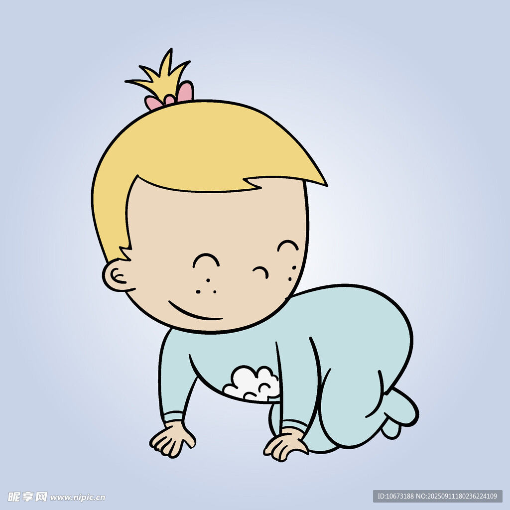 爬行的可爱宝宝