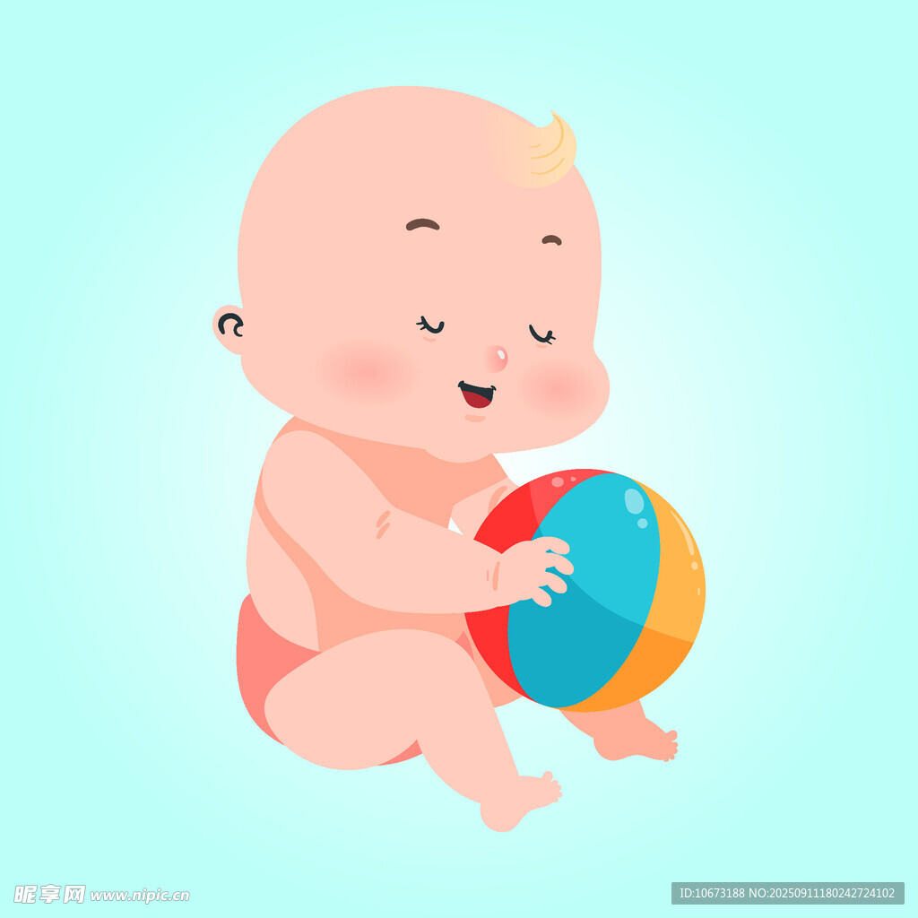 可爱婴儿玩彩色球