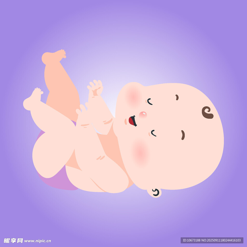 可爱躺卧小婴儿