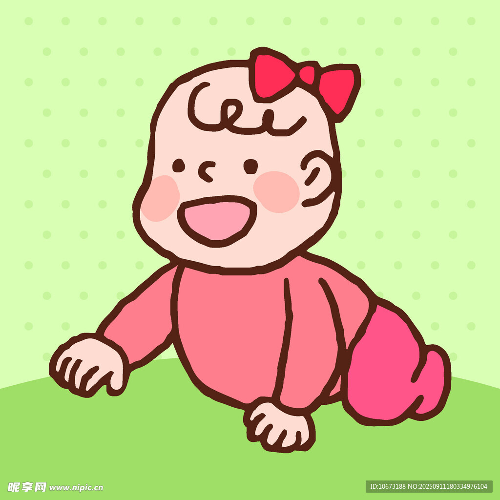 爬行的可爱女宝宝