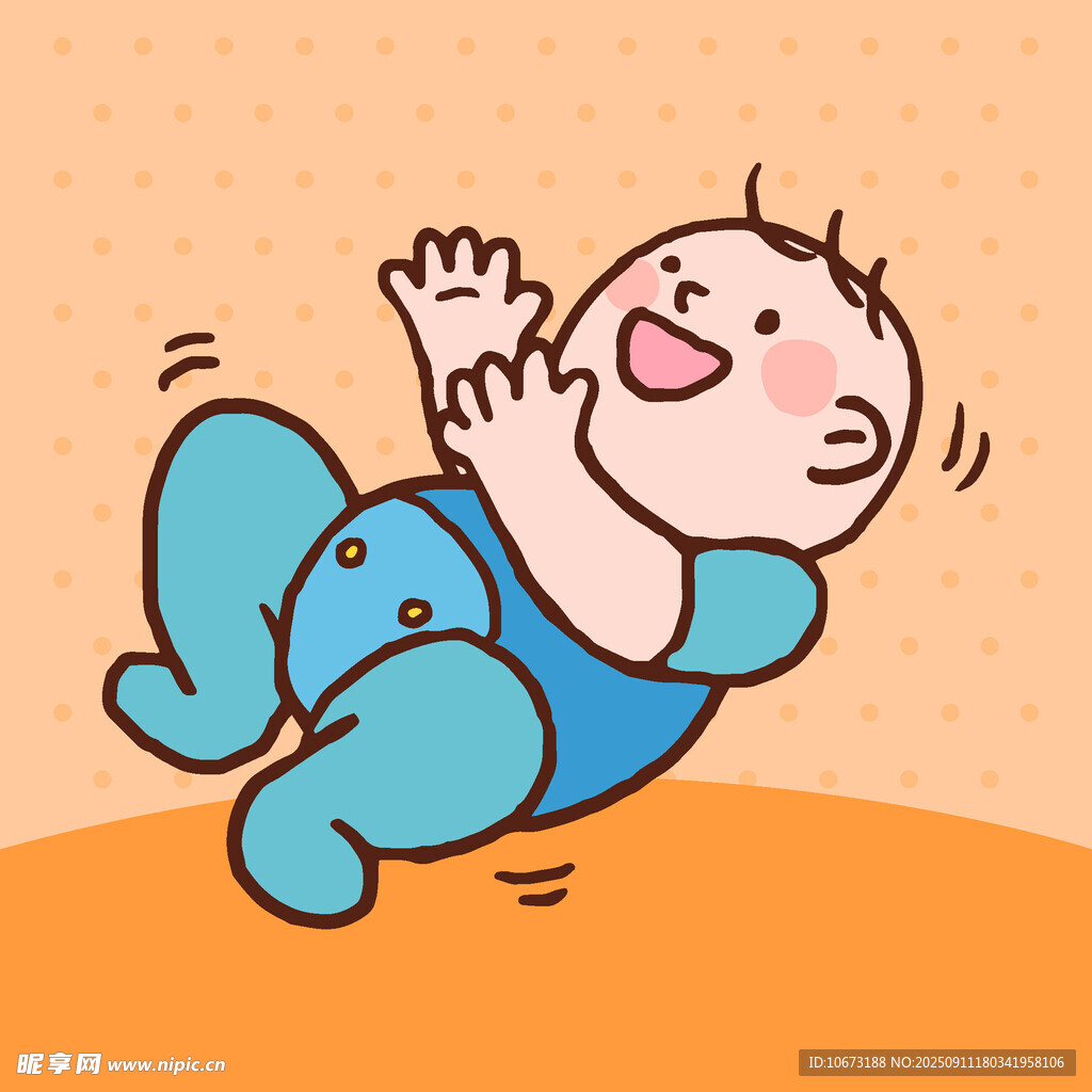 可爱宝宝与玩偶欢乐互动