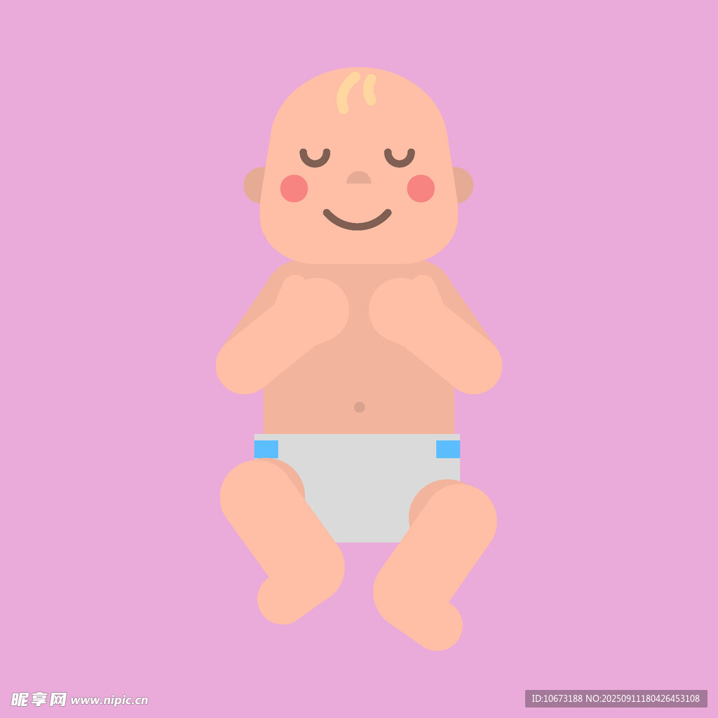 可爱微笑的小婴儿