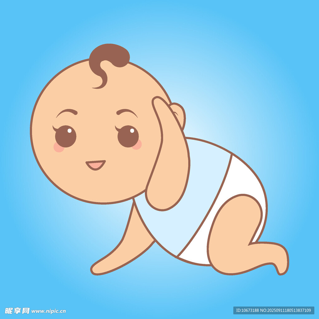 可爱爬行婴儿形象