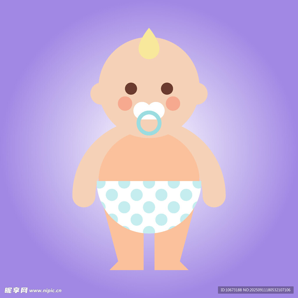 可爱婴儿形象插画