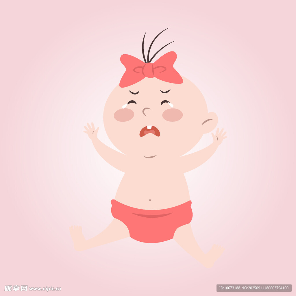 哭闹的可爱小宝贝