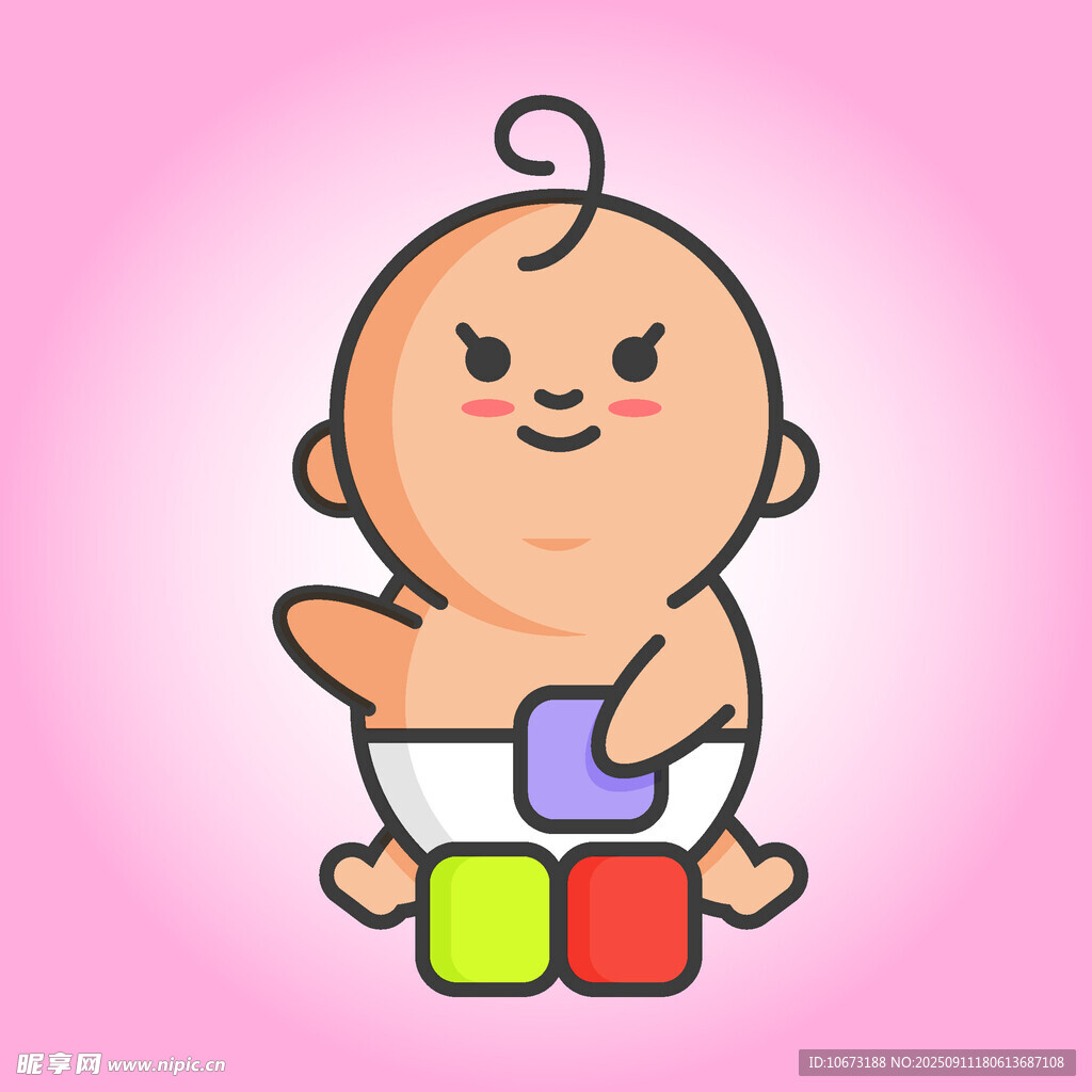 可爱宝宝玩积木