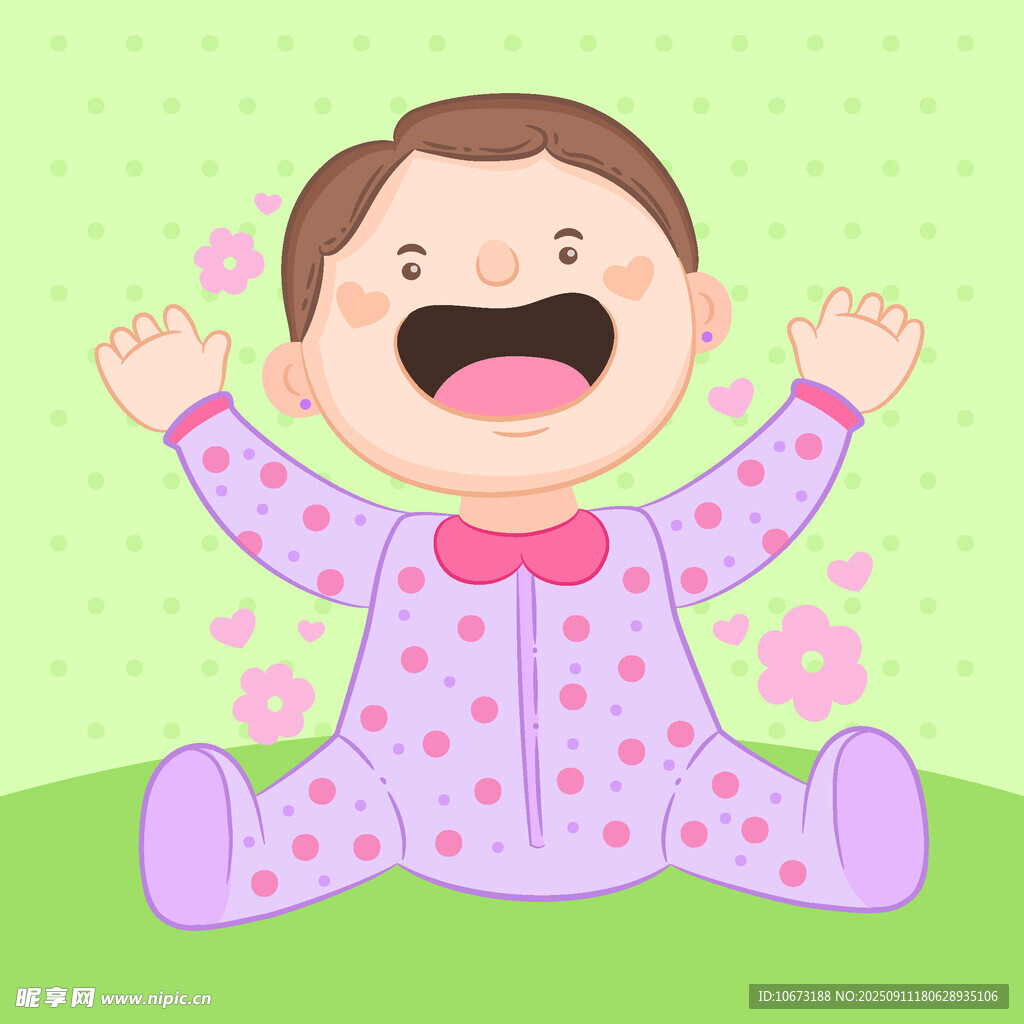 开心坐地的可爱小宝宝