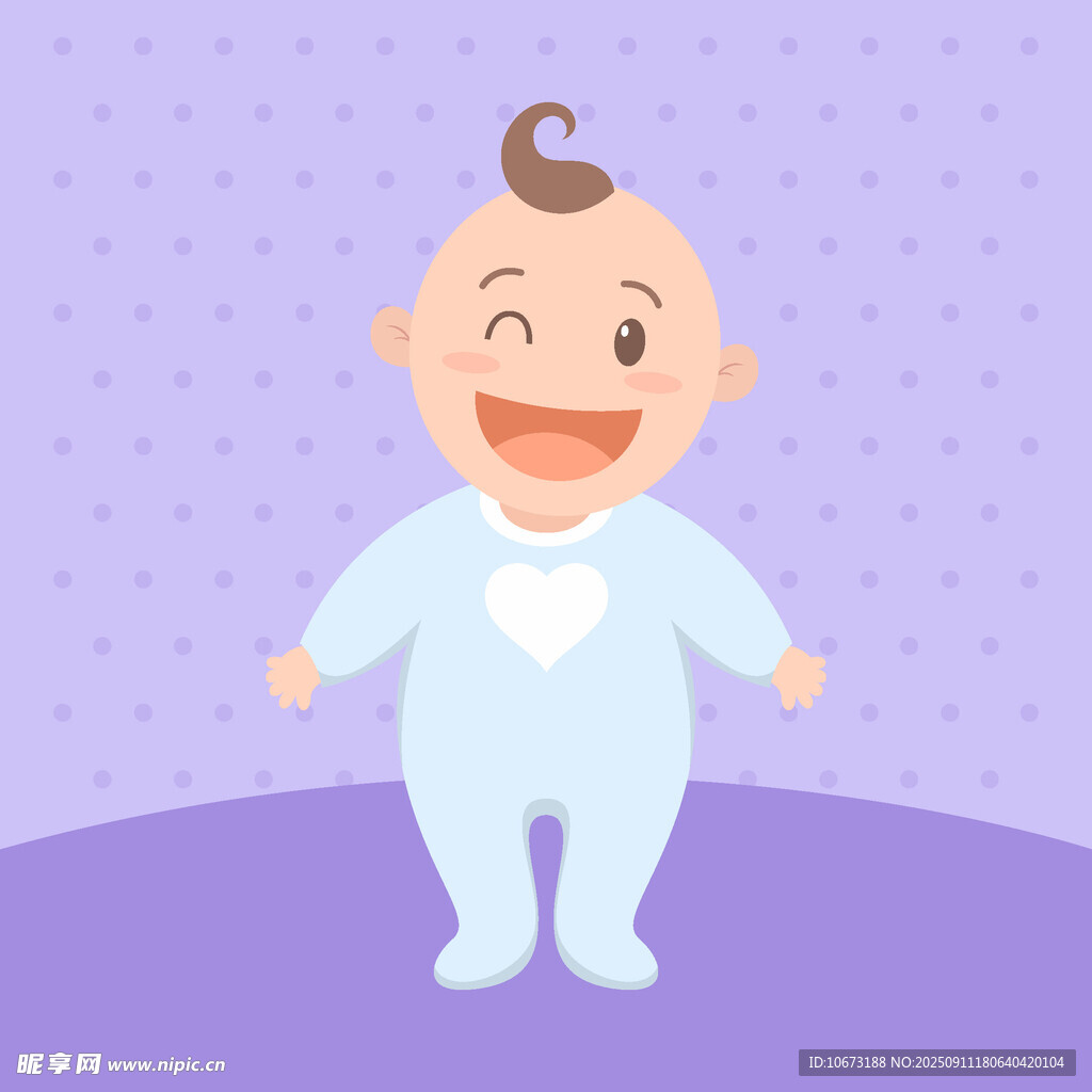 可爱微笑婴儿穿连体衣