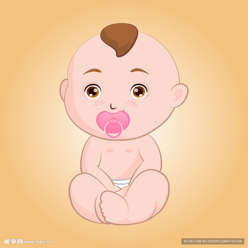可爱婴儿坐立形象