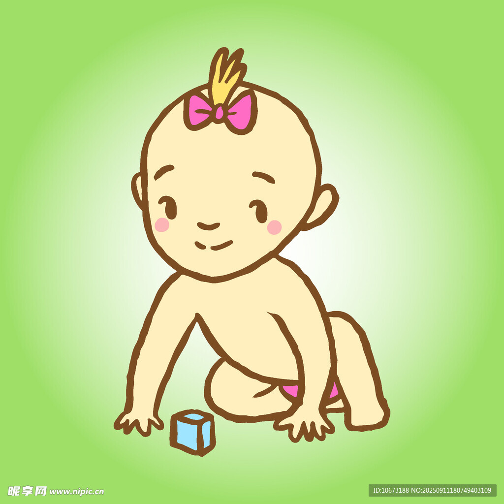 可爱宝宝玩积木