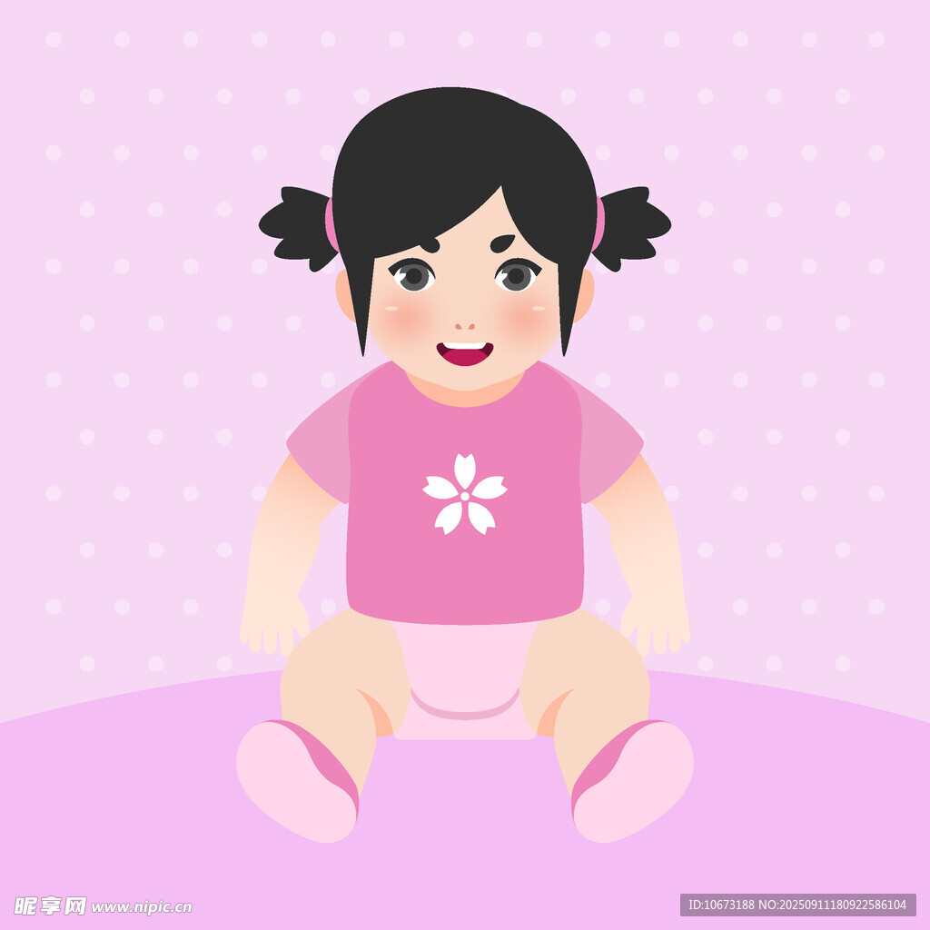 可爱坐地小女孩