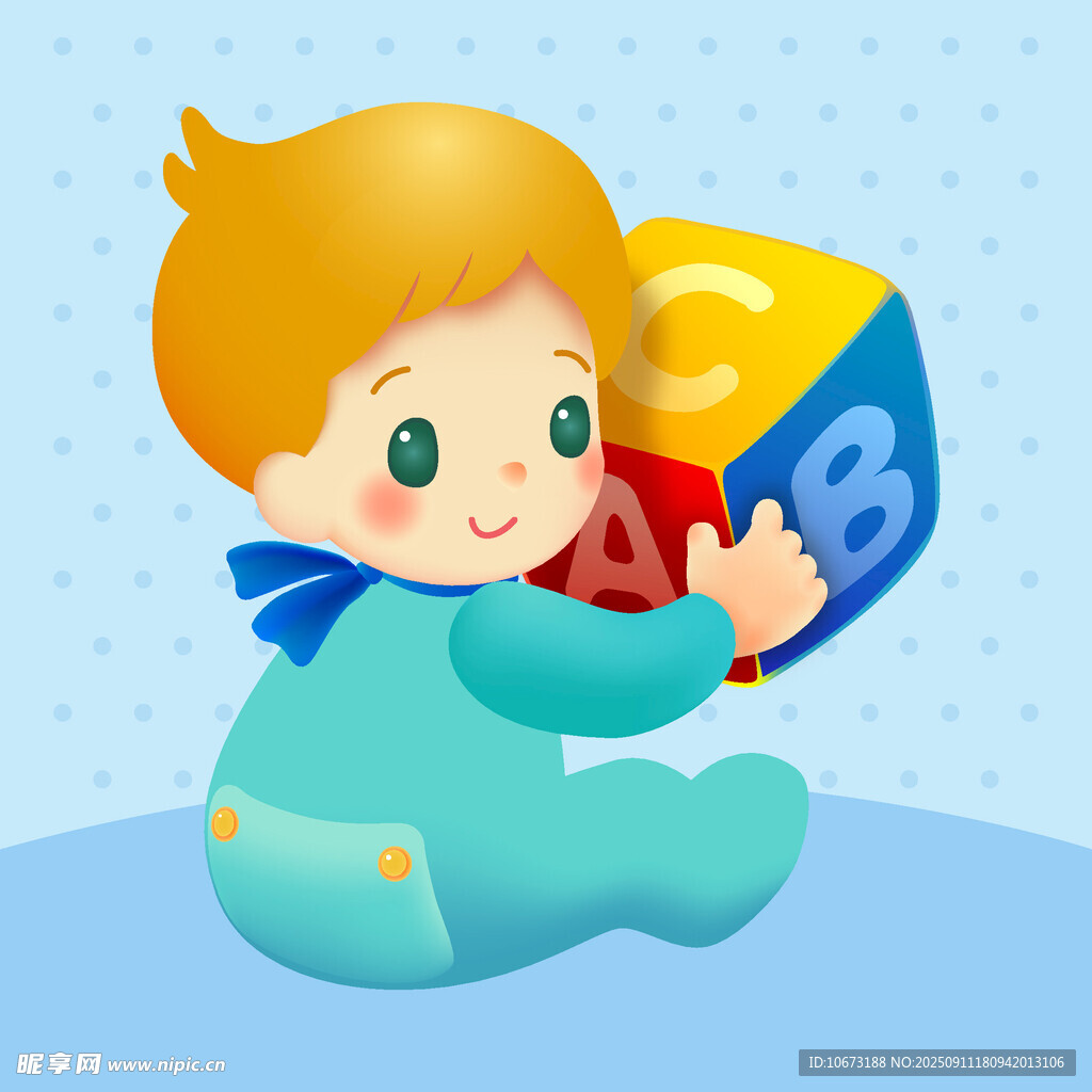 幼儿玩彩色字母积木