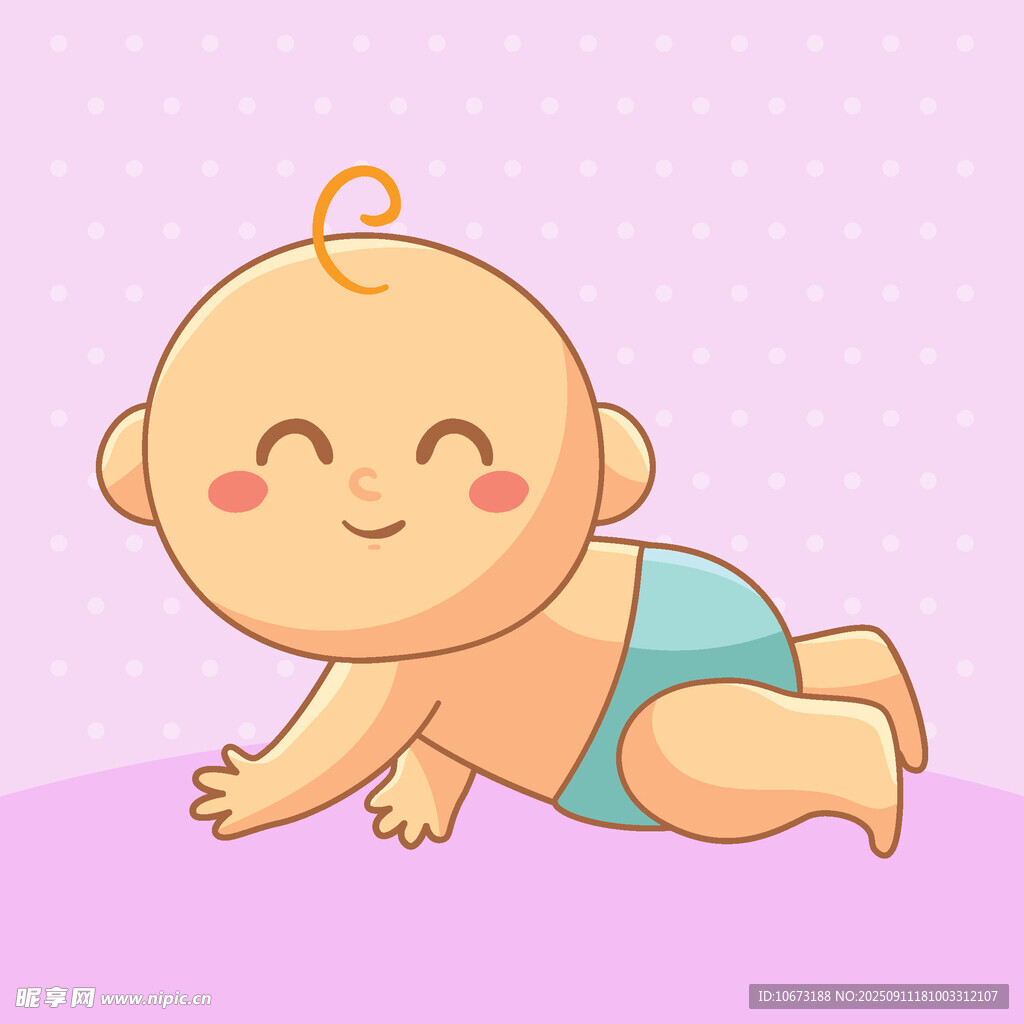 爬行的可爱宝宝