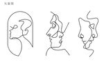 简约线条人脸轮廓插画