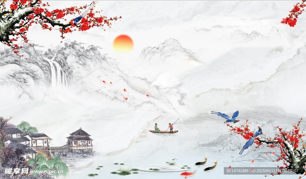 水墨山水背景