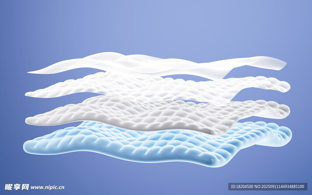 舒适柔软的床垫背景3d渲染