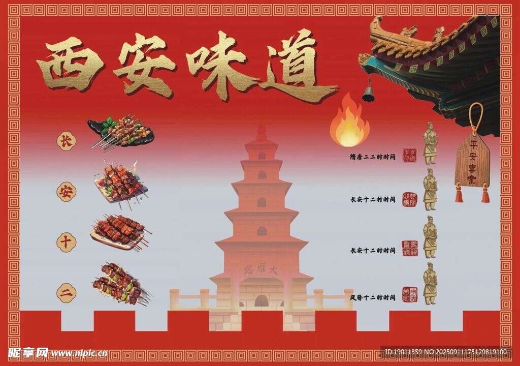 西安味道美食地标展示