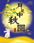 中秋月夜白兔赏景