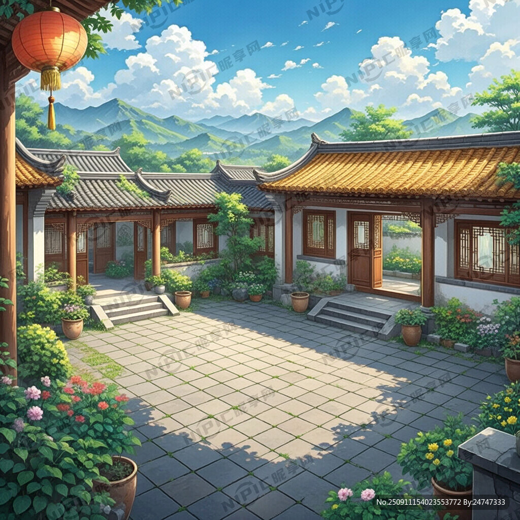 中式院落鸟瞰图