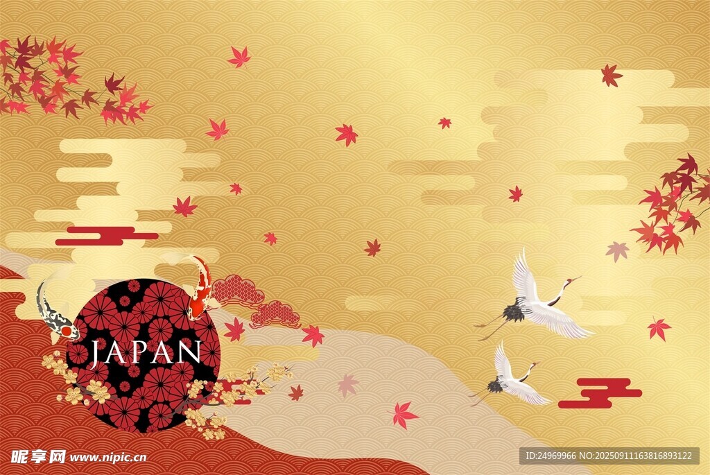 中式喜庆风新年插画背景