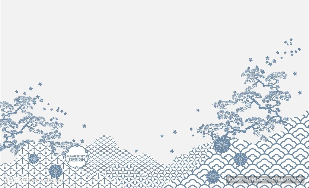 蓝白简约风几何图案背景