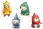 可爱小熊雨衣造型玩偶