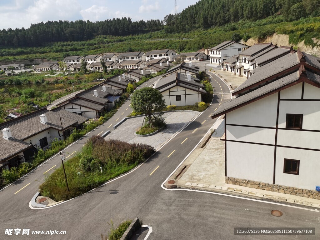 中式风格住宅小区俯瞰