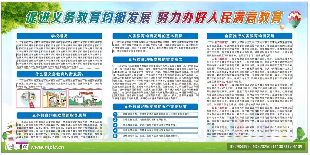 义务教育均衡发展展板