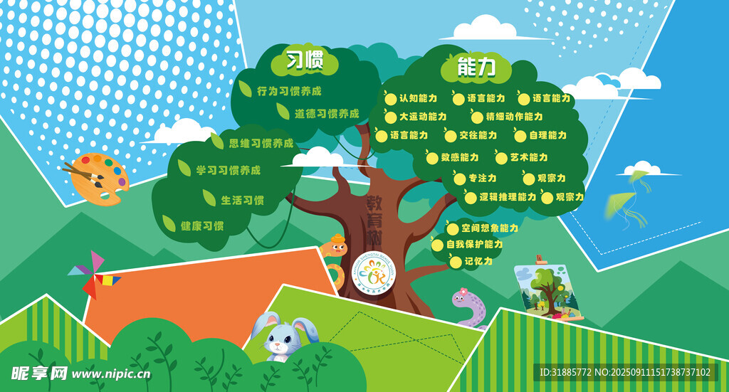 创意农场知识树插画