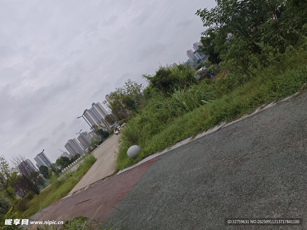 城市中的绿植小径