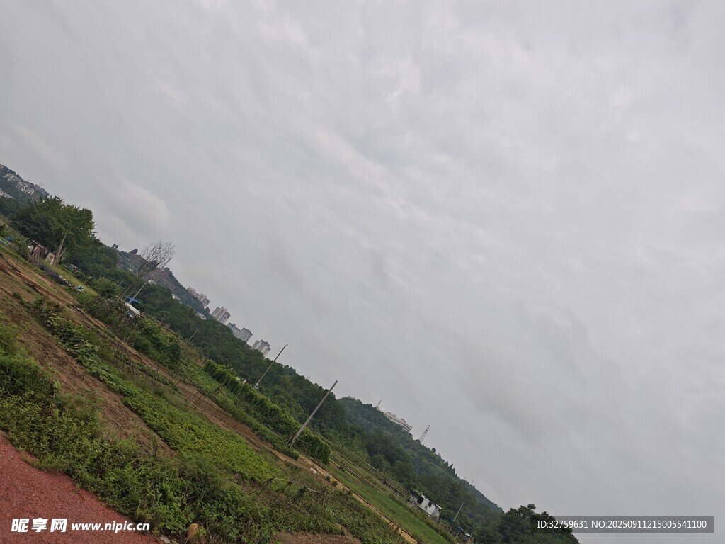 阴天乡村田野景象