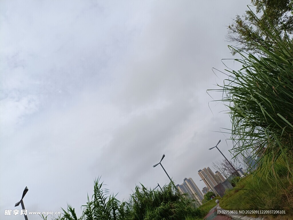户外自然风景中的风力设施