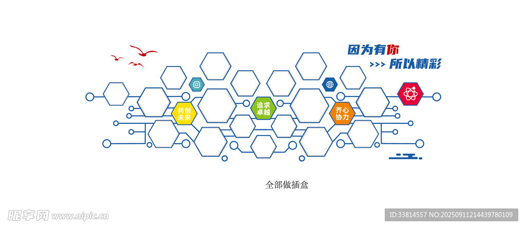 科技公司企业照片墙文化墙