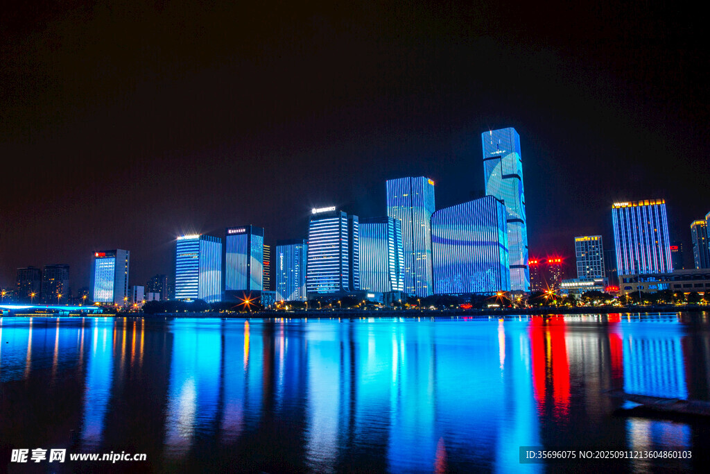 福州金融街cbd夜景灯光秀
