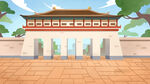 中式古代城楼大门建筑