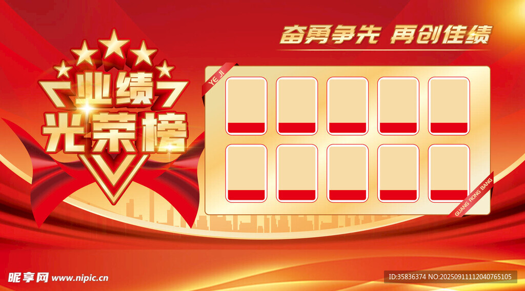 业绩榜展示企业荣誉风采