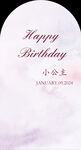 粉色水彩生日宴海报KT