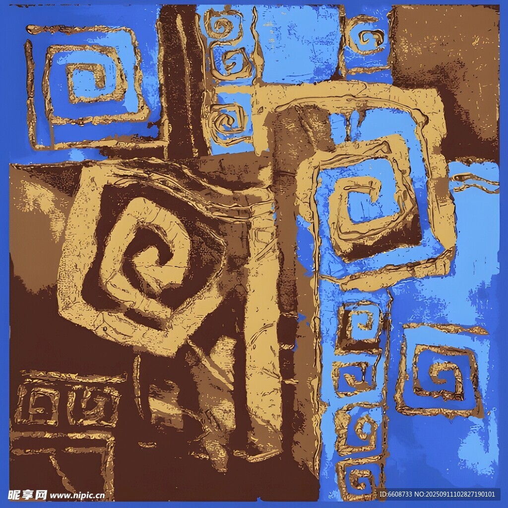 抽象几何图案艺术画作