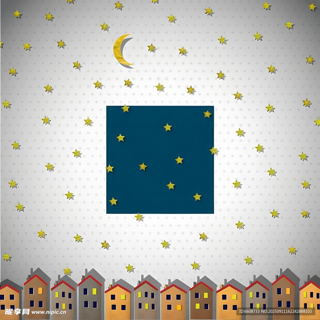 夜晚城市与星空梦幻景象