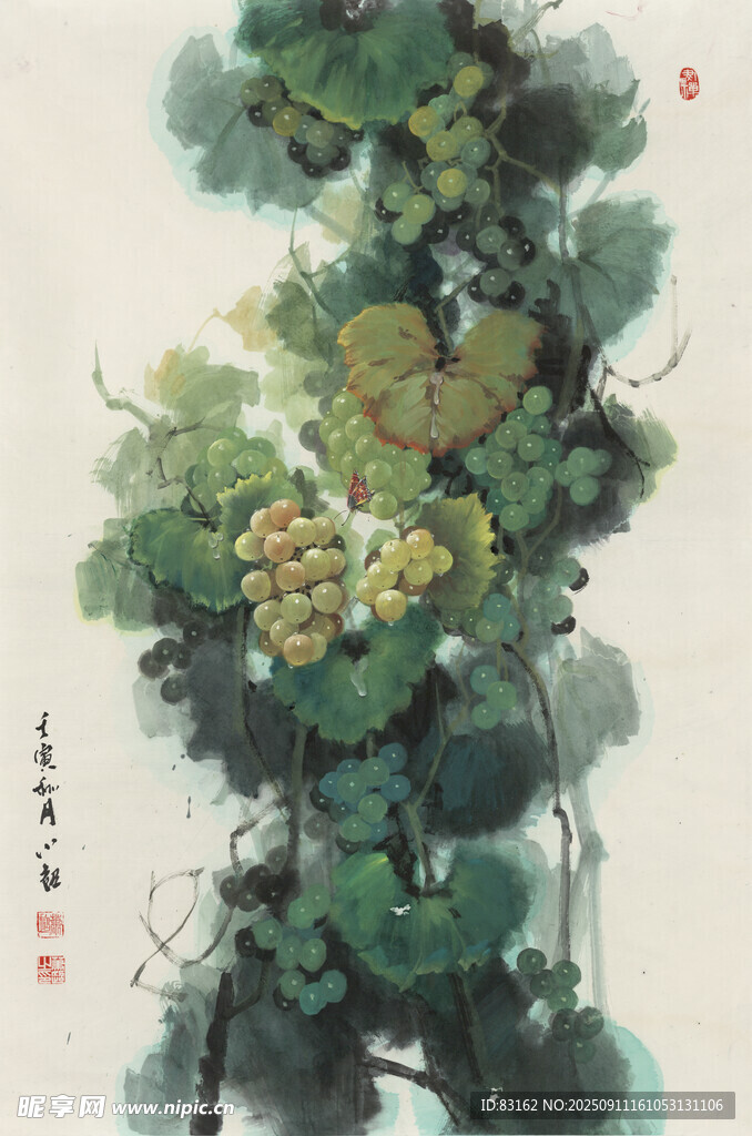 水墨葡萄图