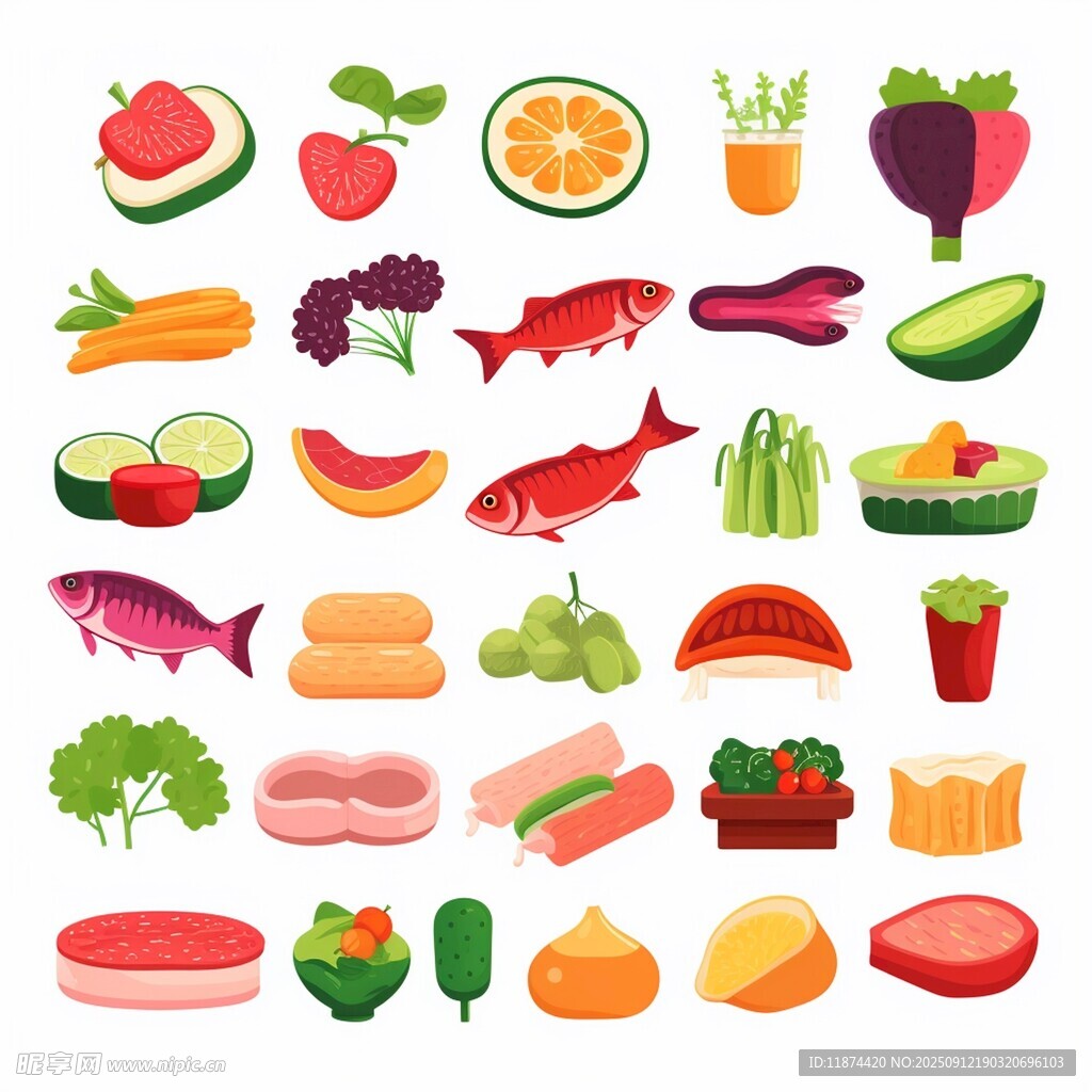 卡通食材插图