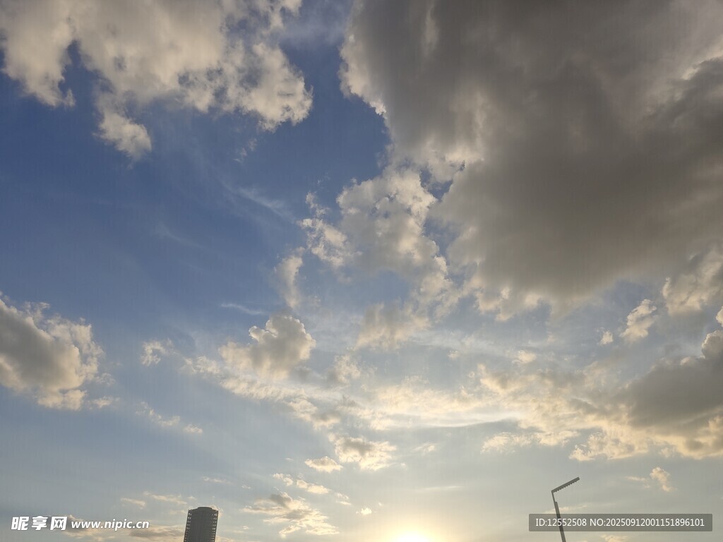 夕阳下的城市天空美景
