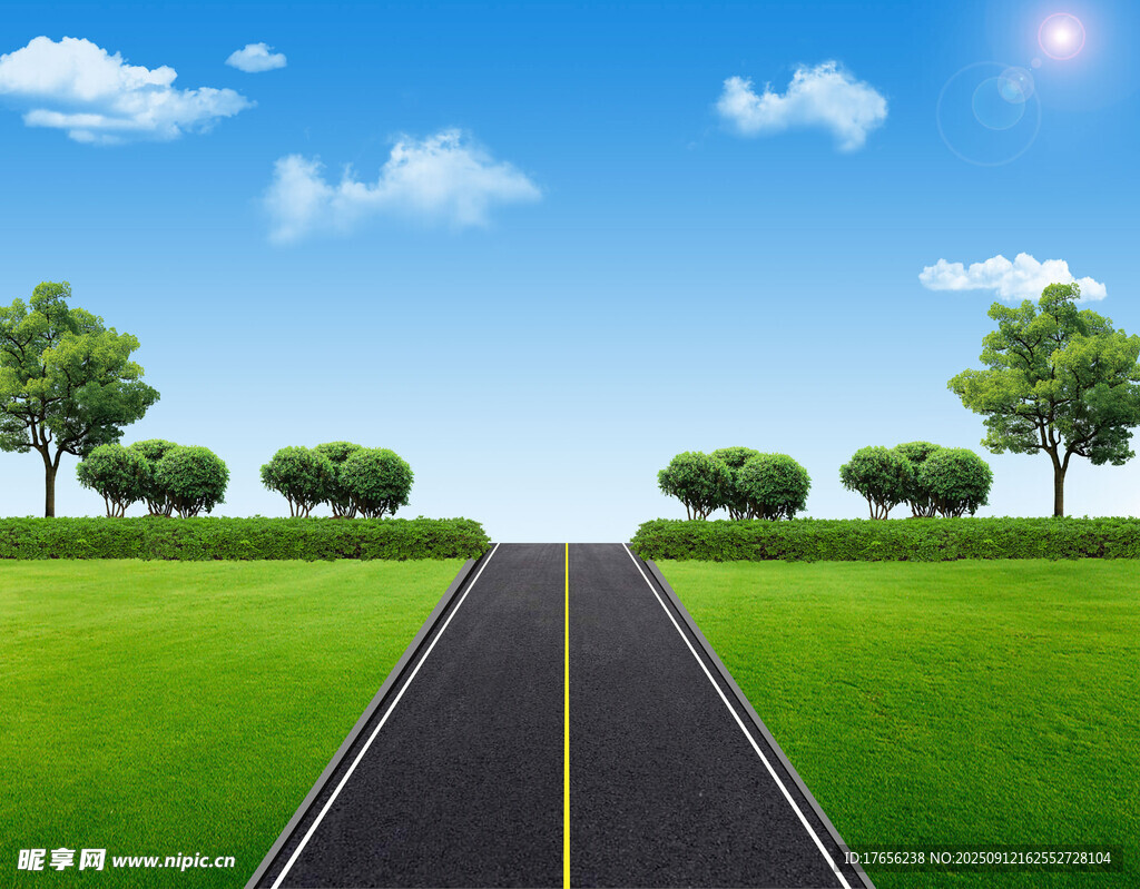 宽阔公路延伸至远方
