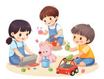孩子们快乐玩耍的温馨场景